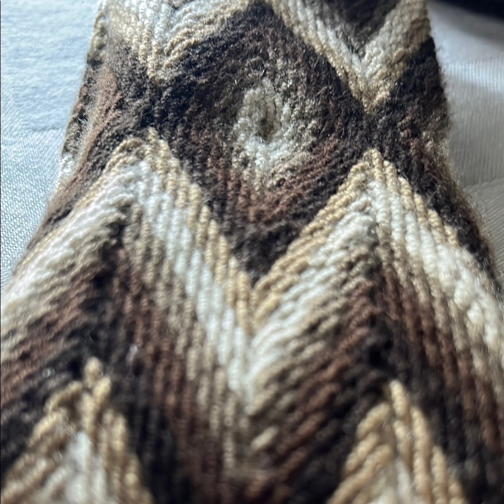 Wayuu Mochila Brown Woven  large Handmade Shoulder Bag - Picture 4 of 6